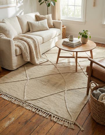 4' 2 x 6' 2 Hand Knotted Moroccan Wool Rug