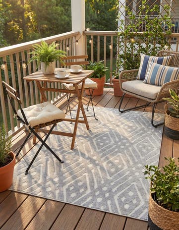 Gray Easy-Clean Sabrina Soto Ella Indoor / Outdoor Rug