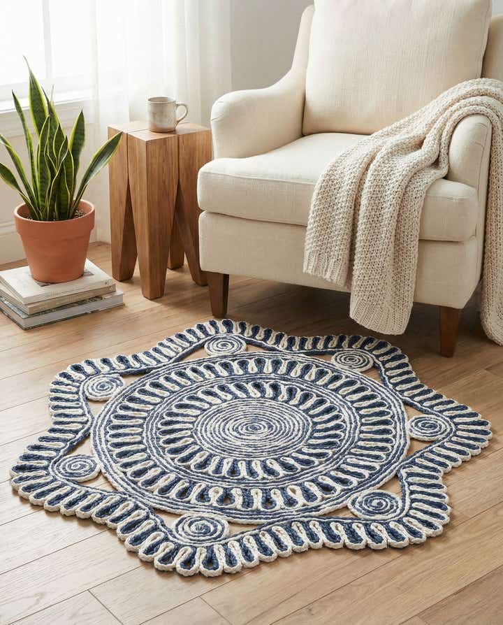 3' x 3' Handmade Braided Jute Round Rug