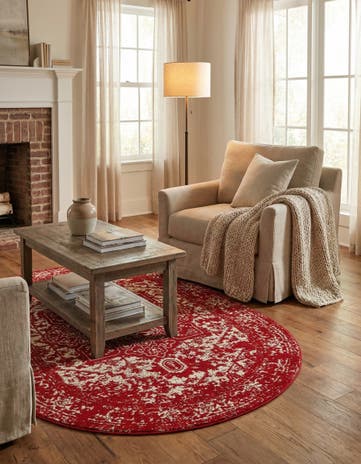 Red Arlington Oval Rug