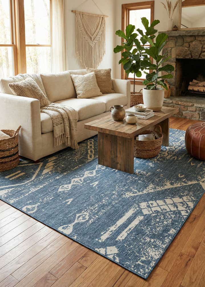 7' 10 x 10' Easy-Clean Bohemian Indoor / Outdoor Rug