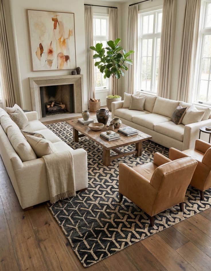 Detail image of 9' 1 x 11' 10  Hand Knotted Moroccan Wool Rug