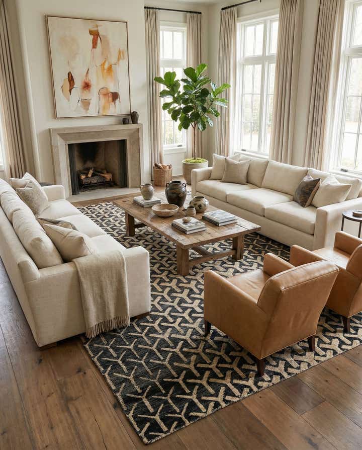 9' 1 x 11' 10 Hand Knotted Moroccan Wool Rug