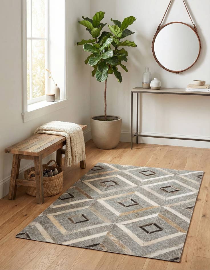 Detail image of 2' x 3' Cowhide Leather Rug