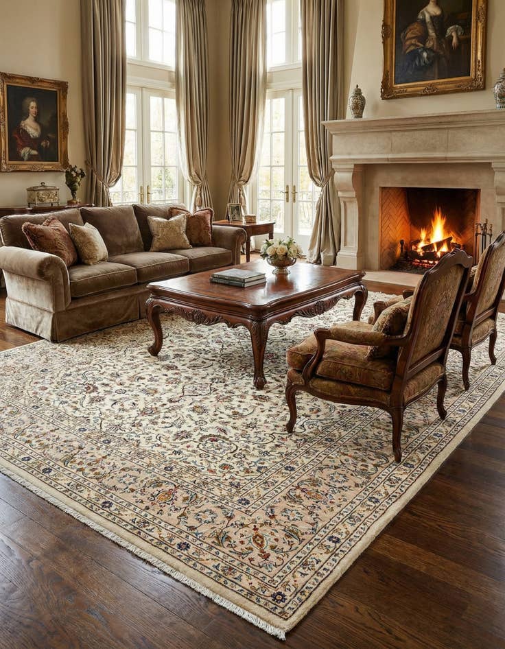 Detail image of  8' 8 x 12' Kashan Wool Rug