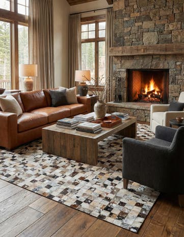 8' x 10' Cowhide Stocks Rug