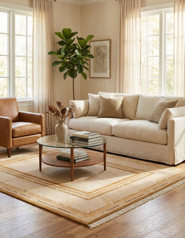 Detail image of 3' 11 x 5' 11  Hand Knotted Darya Wool Rug