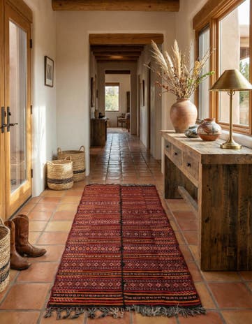 4' 9 x 9' 2 Hand Woven Kilim Fars Wool Rug