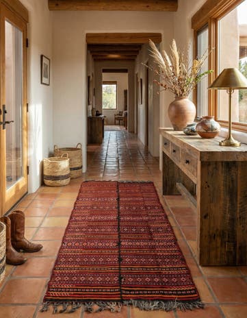 4' 9 x 9' 2 Hand Woven Kilim Fars Wool Rug