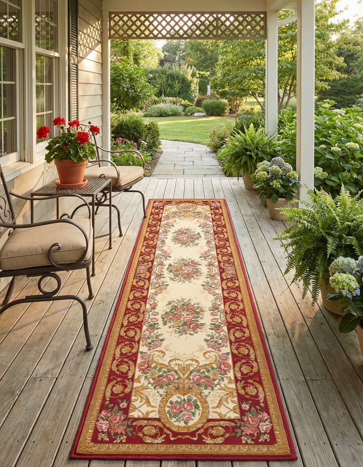 Detail image of 2' x 8' Easy-Clean Traditional Indoor / Outdoor Runner Rug