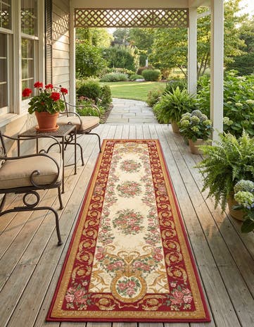 2' x 8' Easy-Clean Traditional Indoor / Outdoor Runner Rug