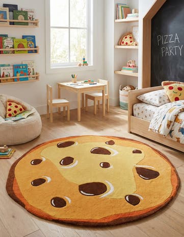 Light Brown Playtime Kids Wool Freeform Rug