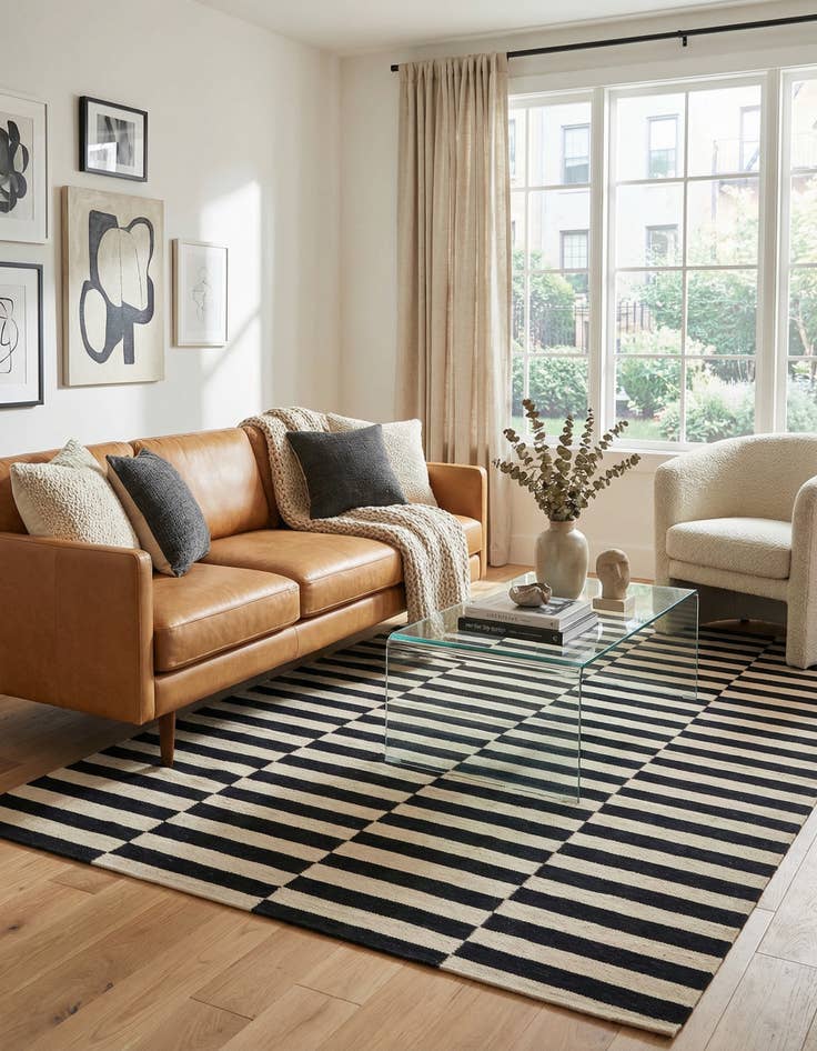 Detail image of 5' 7 x 7' 11  Hand Woven Kilim Modern Wool Rug