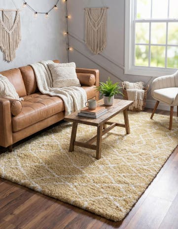 Yellow Moroccan Shag Rug