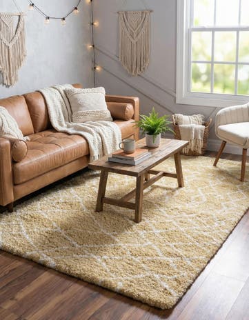 Yellow Moroccan Shag Rug
