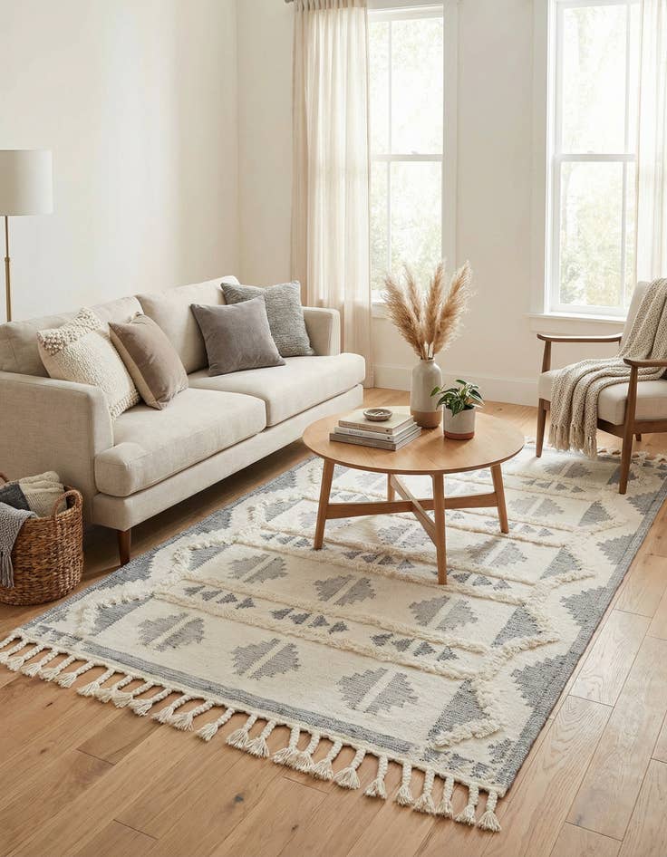 Detail image of  5' 1 x 8'  Hand Woven Arizona Wool Rug