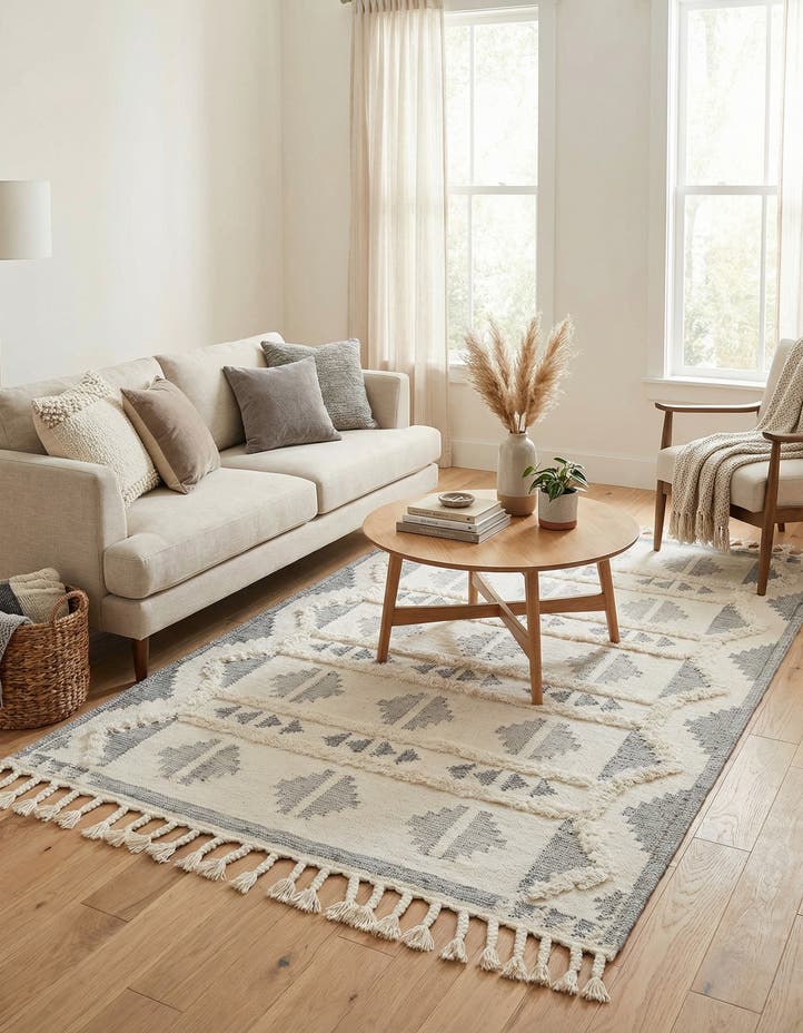 5' 1 x 8' Hand Woven Arizona Wool Rug
