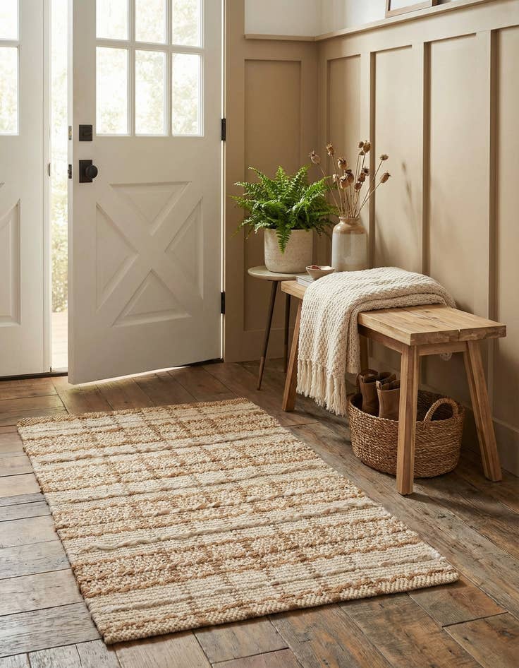 Detail image of 2' x 3' 1  Hand Braided Laurel Handwoven Jute Rug