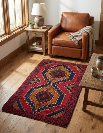 2' 10 x 4' 6 Hand Knotted Balouch Persian Wool Rug