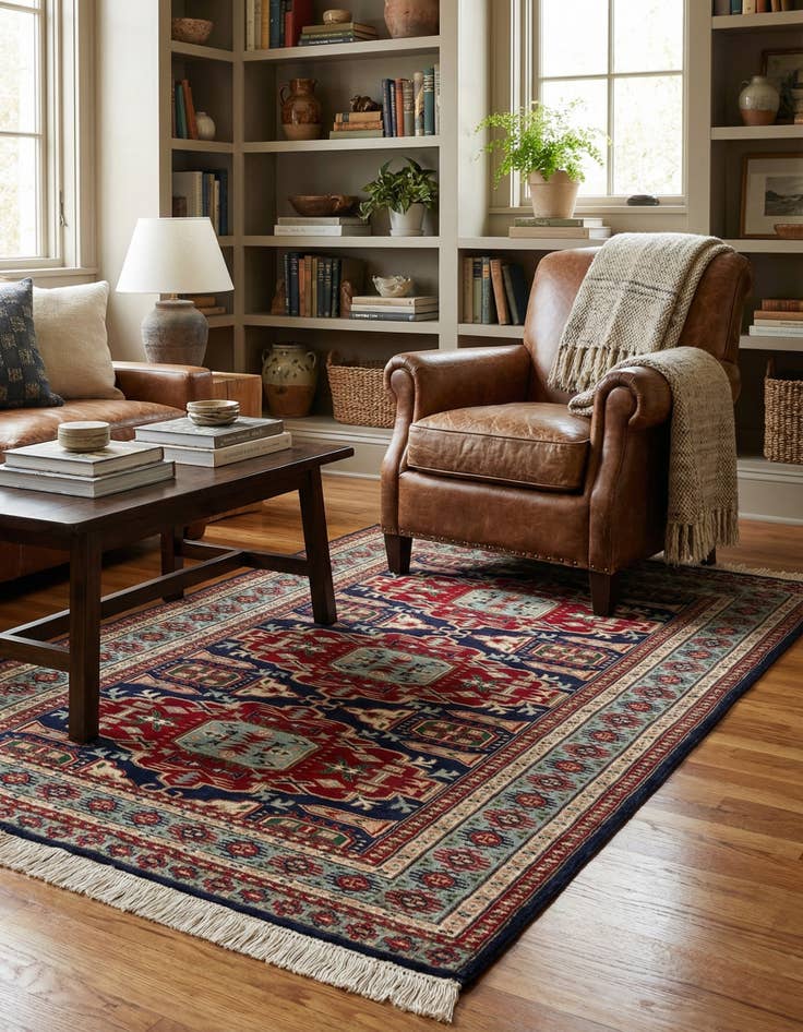 Detail image of 4' x 6' 1  Hand Knotted Kazak Rug