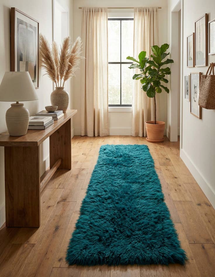 Detail image of 2' 4 x 11'  Hand Knotted Moroccan Wool Runner Rug