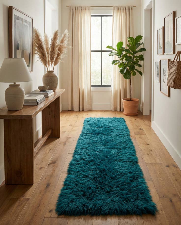 Detail image of 2' 4 x 11' Hand Knotted Moroccan Wool Runner Rug