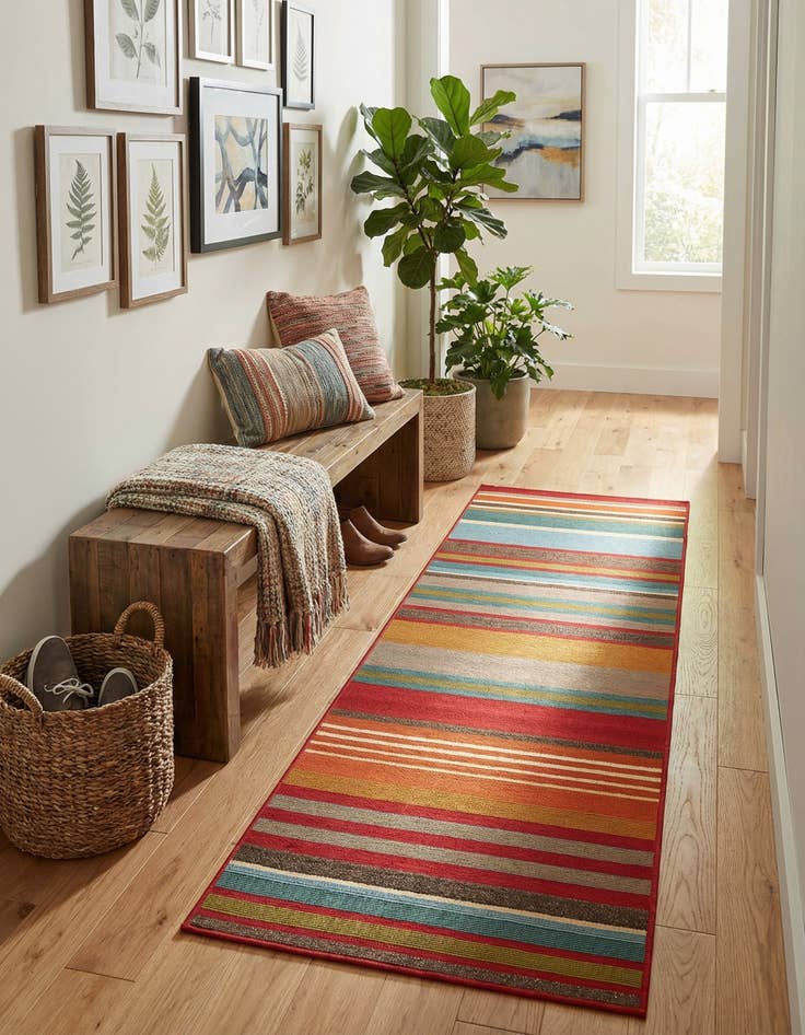 Detail image of  2' x 6'  Washable Modern Indoor / Outdoor Runner Rug