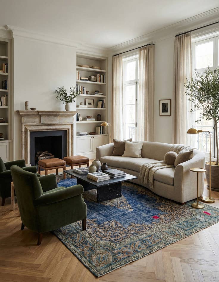 Detail image of  8' 9 x 12'  Hand Knotted Ultra Vintage Persian Wool Rug