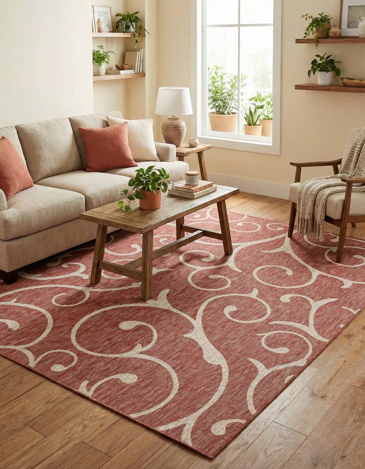 Detail image of 7' 10 x 11'  Washable Botanical Indoor / Outdoor Rug