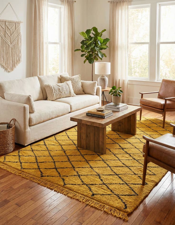 Detail image of  5' x 8' 6  Hand Knotted Moroccan Wool Rug