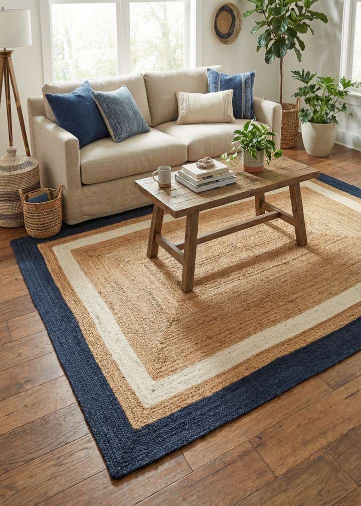 6' 1 x 9' Handmade Braided Jute Rug