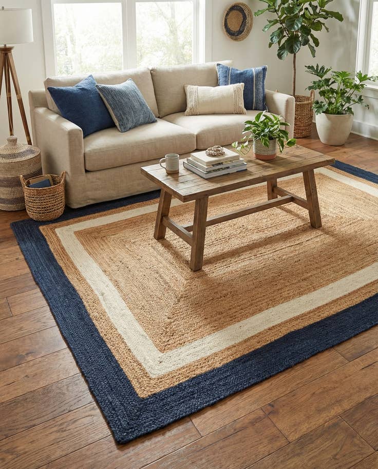 Detail image of 6' 1 x 9' Handmade Braided Jute Rug