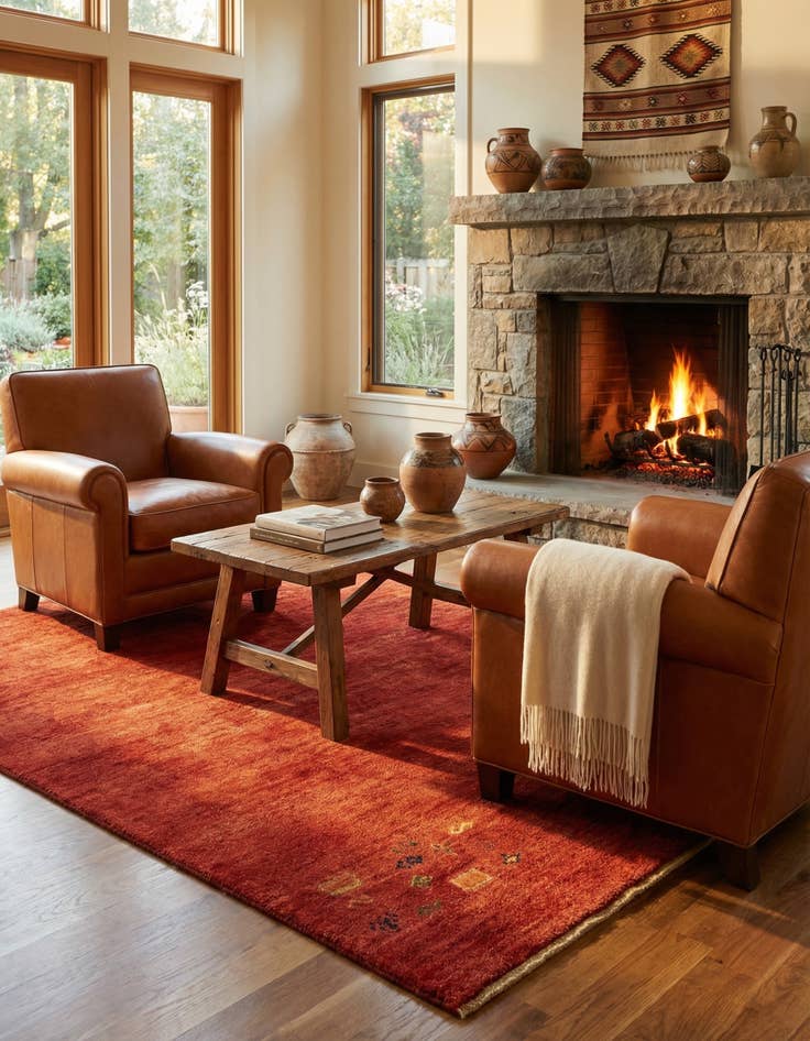 Detail image of  3' 4 x 5' 3  Hand Knotted Gabbeh Persian Wool Rug