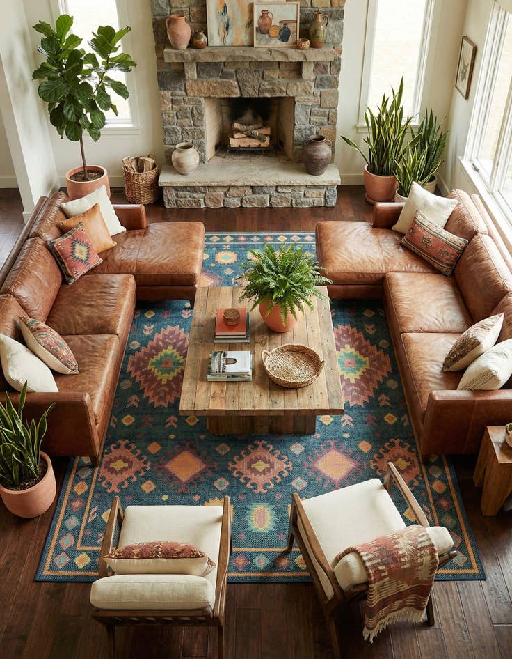 Detail image of  9' x 12'  Washable Baja Indoor / Outdoor Rug