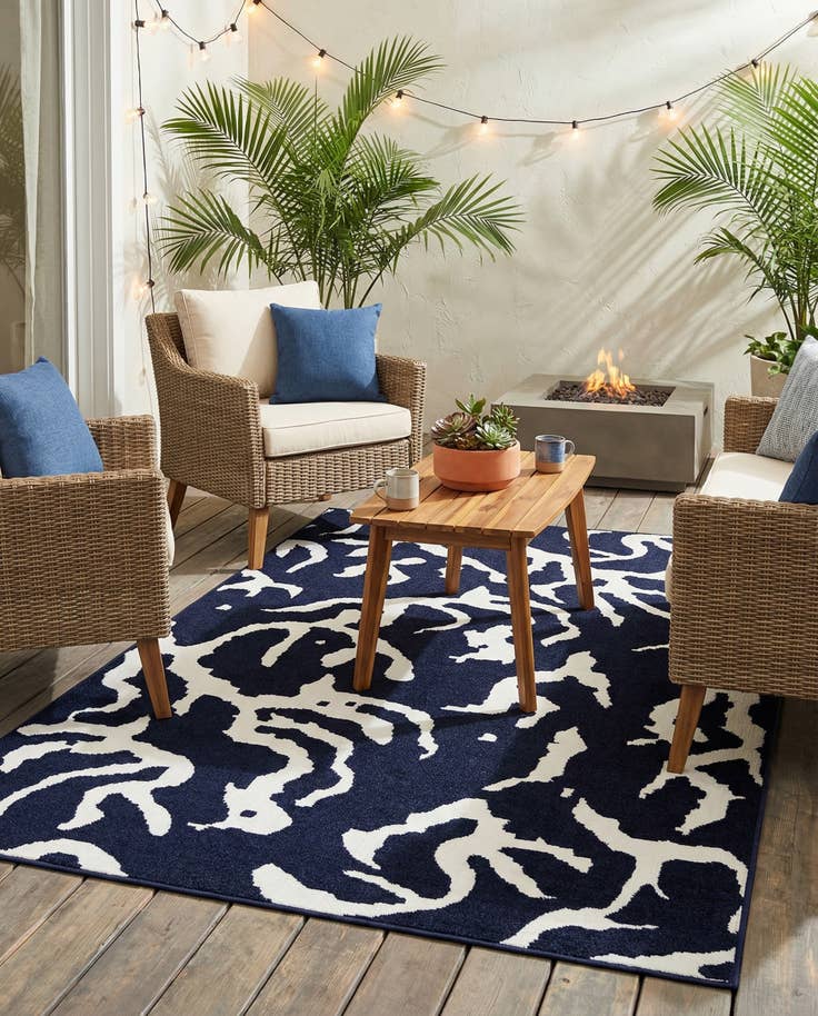 Detail image of 6' x 9' Easy-Clean Sabrina Soto Indoor / Outdoor Rug