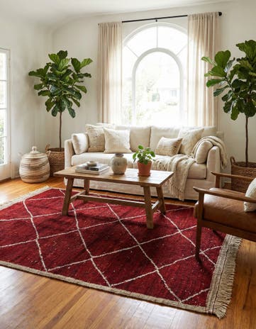 5' 2 x 8' 8 Hand Knotted Moroccan Wool Rug