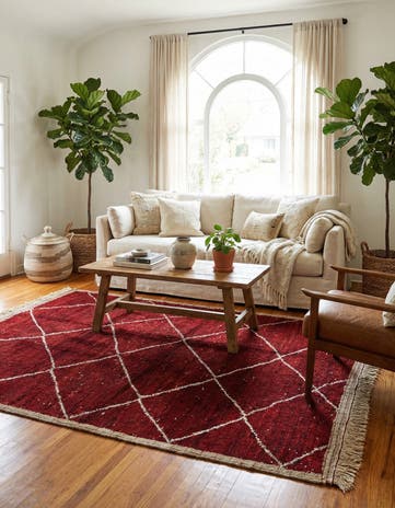 5' 2 x 8' 8 Hand Knotted Moroccan Wool Rug