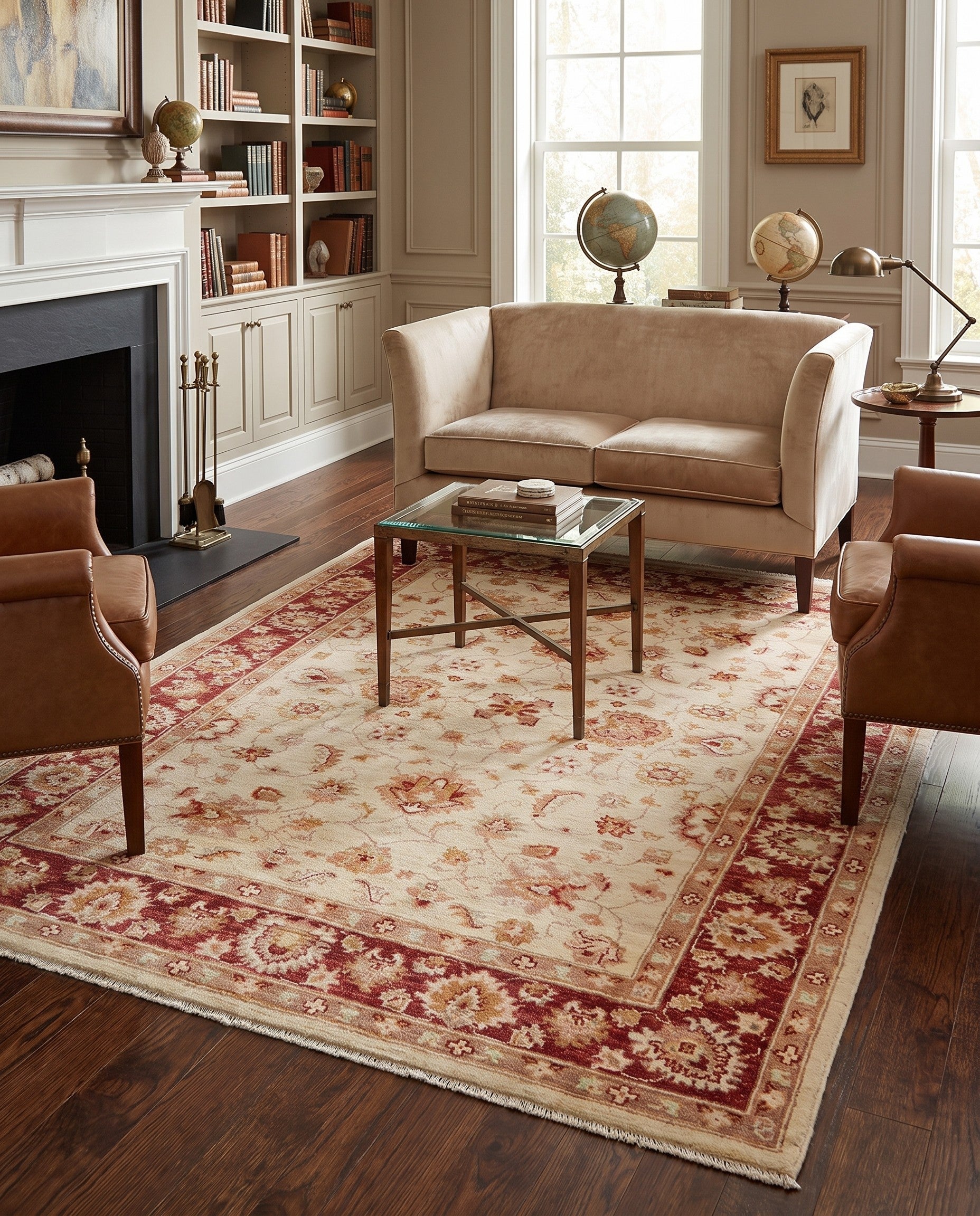 4' 10 x 6' 8 Hand Knotted Ziegler Rug