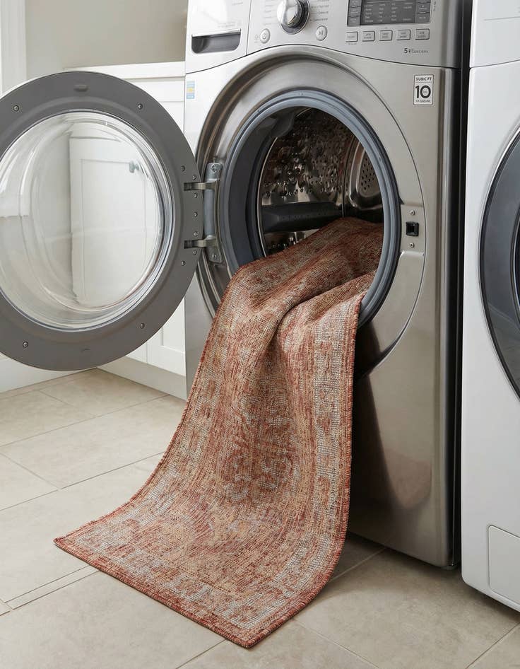 Detail image of  2' 7 x 12'  Washable Traditional Indoor / Outdoor Runner Rug