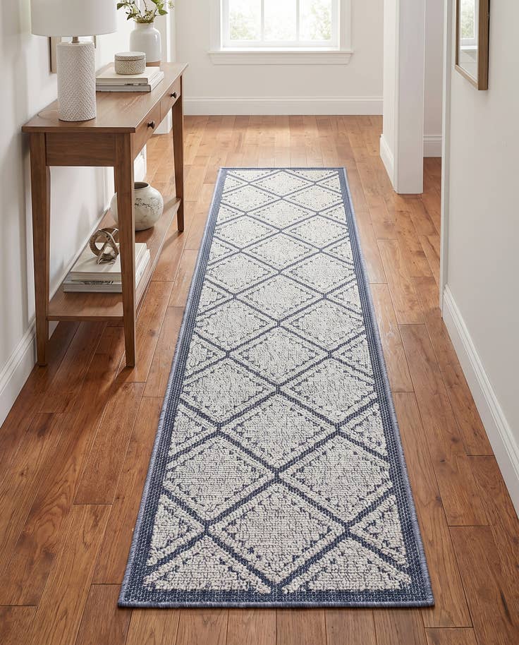 Vue détaillée : 60cm x 245cm Facile à nettoyer Trellis Tapis Intérieur / Extérieur Tapis de couloir