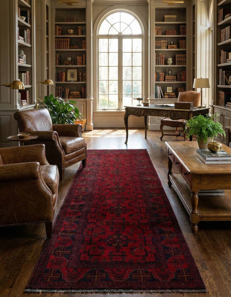 Detail image of 2' 9 x 9' 4 Hand Knotted Khal Mohammadi Wool Runner Rug