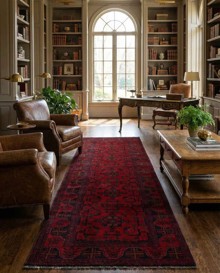 2' 9 x 9' 4 Hand Knotted Khal Mohammadi Wool Runner Rug