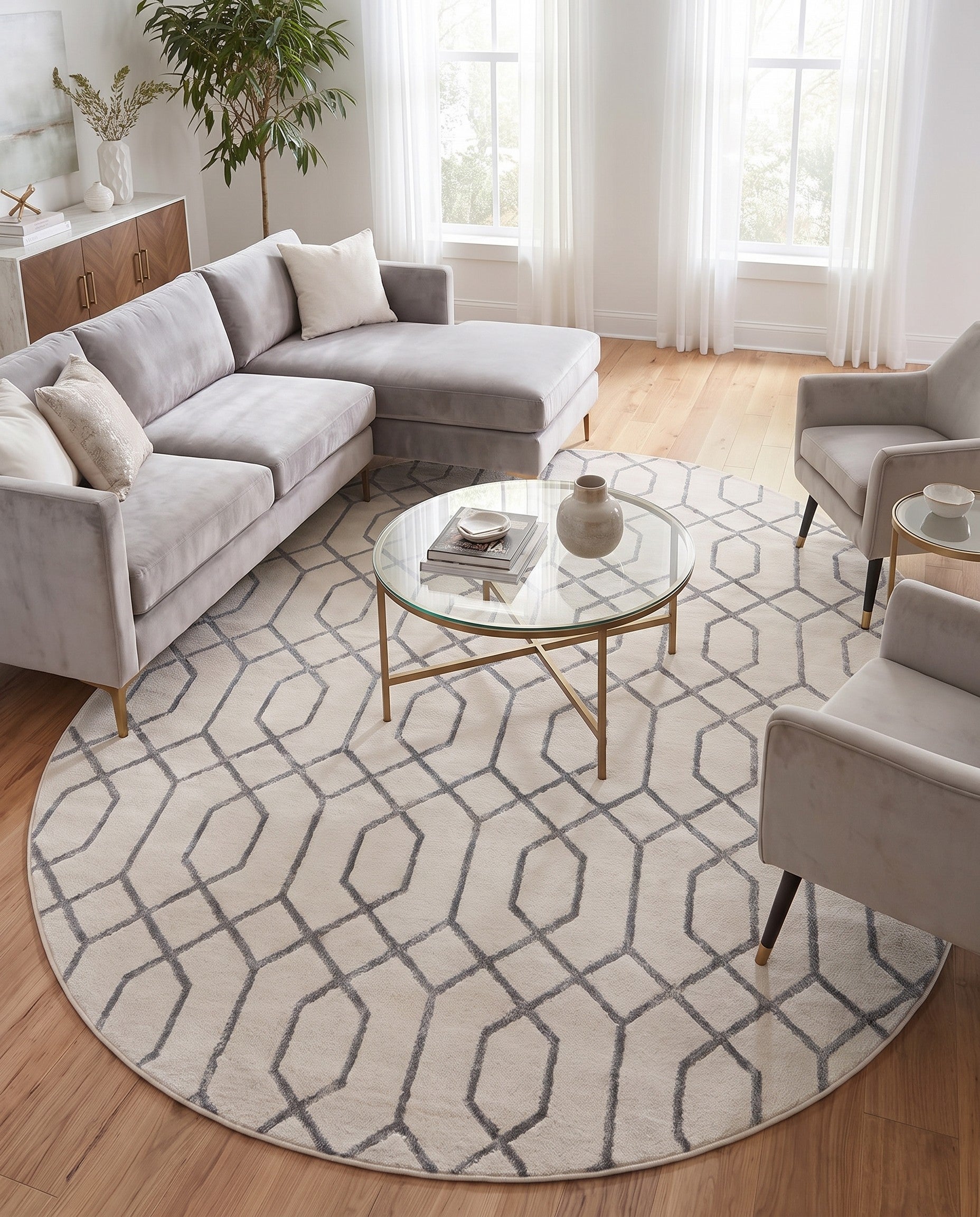 7' 10 x 10' Marilyn Monroe™ Glam Trellis Oval Rug