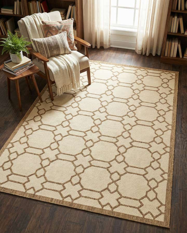 6' x 9' Easy-Clean Trellis Indoor / Outdoor Rug