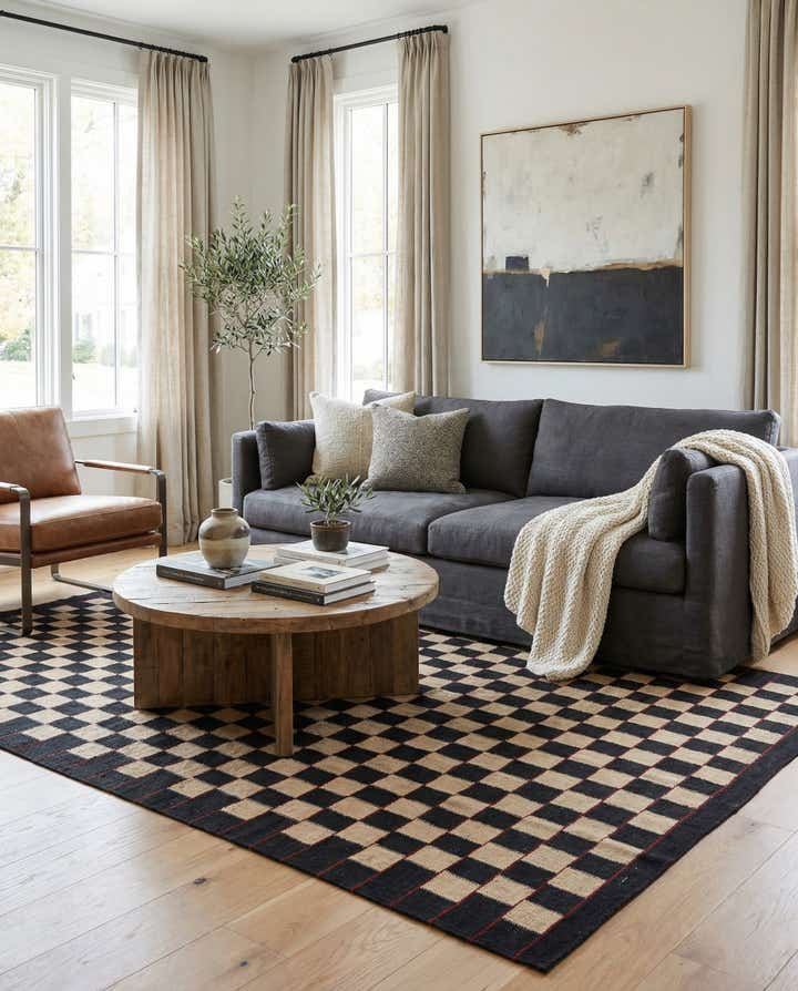 150cm x 195cm Hand Woven Kilim Modern Wool Rug