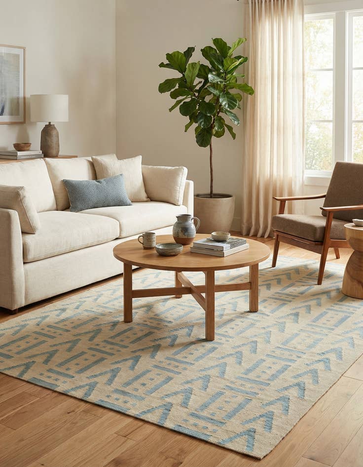 Detail image of 5' x 6' 6  Hand Woven Kilim Modern Wool Rug