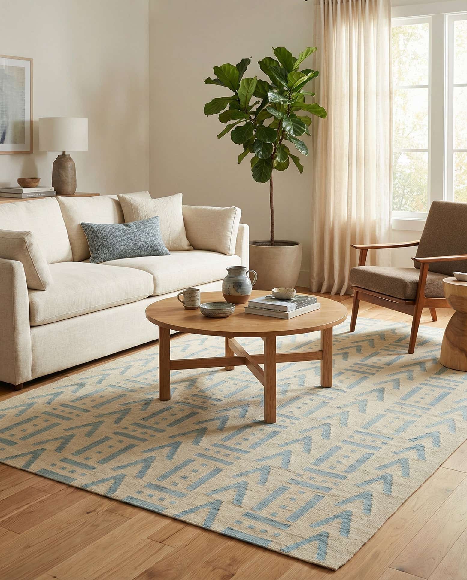 5' x 6' 6 Hand Woven Kilim Modern Wool Rug
