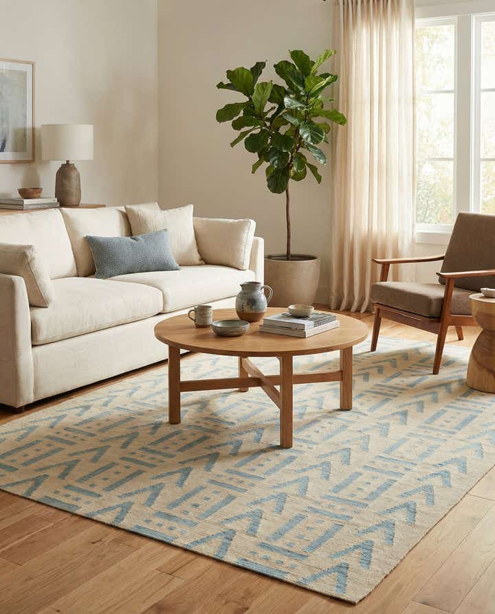 5' x 6' 6 Hand Woven Kilim Modern Wool Rug