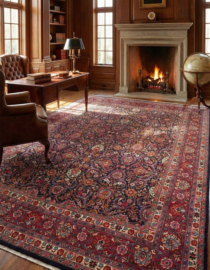 Detail image of 9' 11 x 12' 7 Mashad Wool Rug