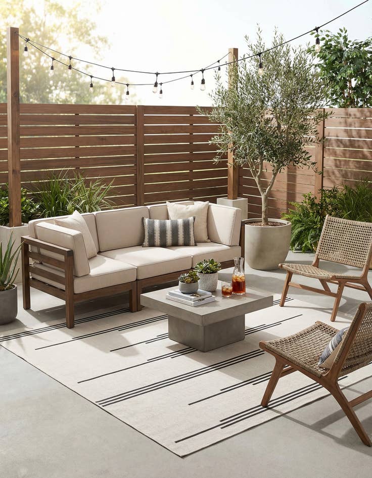 Detail image of  7' 10 x 7' 10  Washable Modern Indoor / Outdoor Square Rug